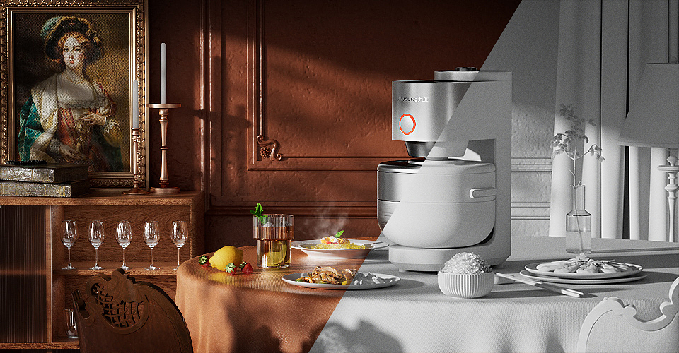 九阳电饭锅渲染练习