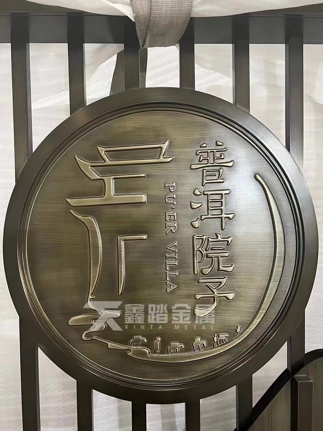 中式不锈钢假山景墙不锈钢山峦屏风不锈钢山形屏风