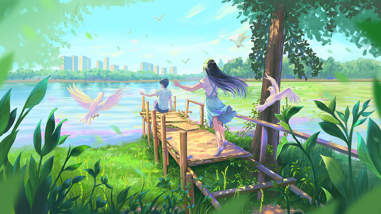 东湖夏景（图ZMzYwOTk0MzQ0） - 创作习作 - 站酷设计师雾蒙蒙meloWM原创素材 - 站酷ZCOOL