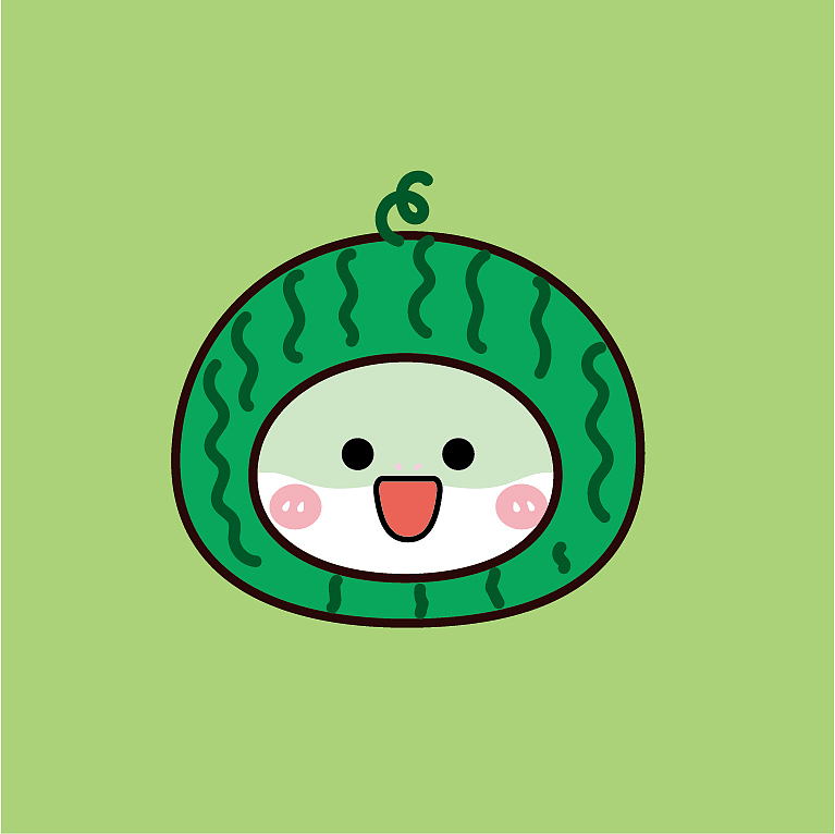 水果系列祝福蛇卡通可爱插画手绘图片素材头像