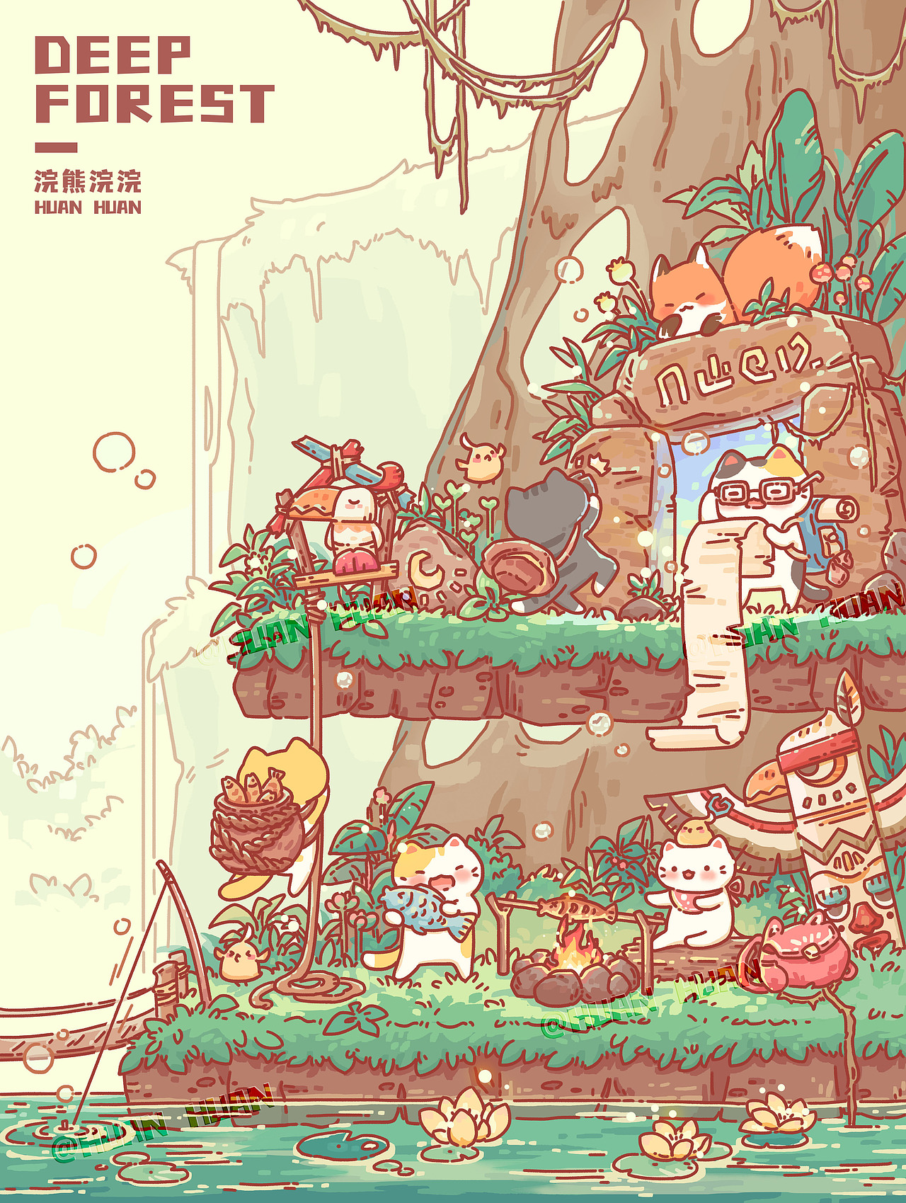 【插画合集】猫咪悠闲生活