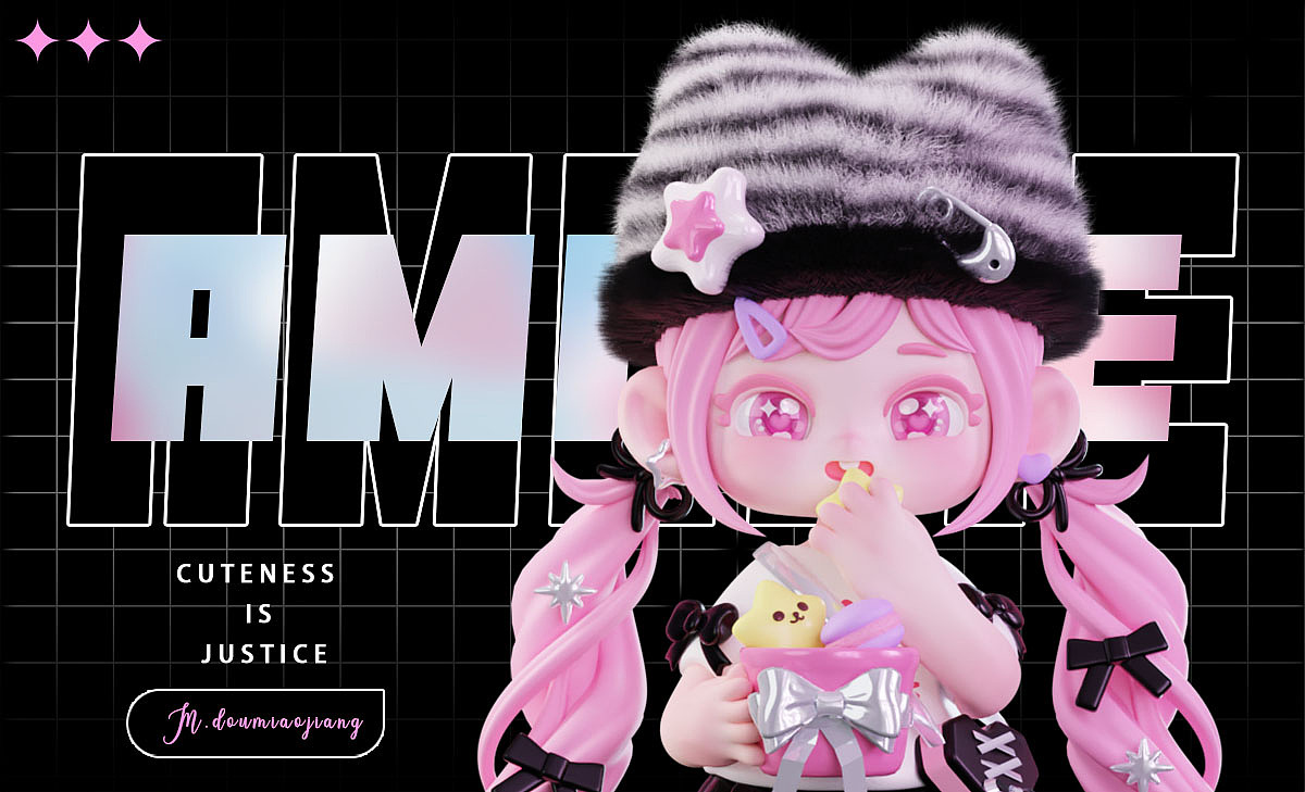 2024 原创ip潮玩设计——元气女孩Amelie（图ZMzYwNzI2MTMy） - 产品 - 站酷设计师M豆淼酱原创素材 - 站酷ZCOOL