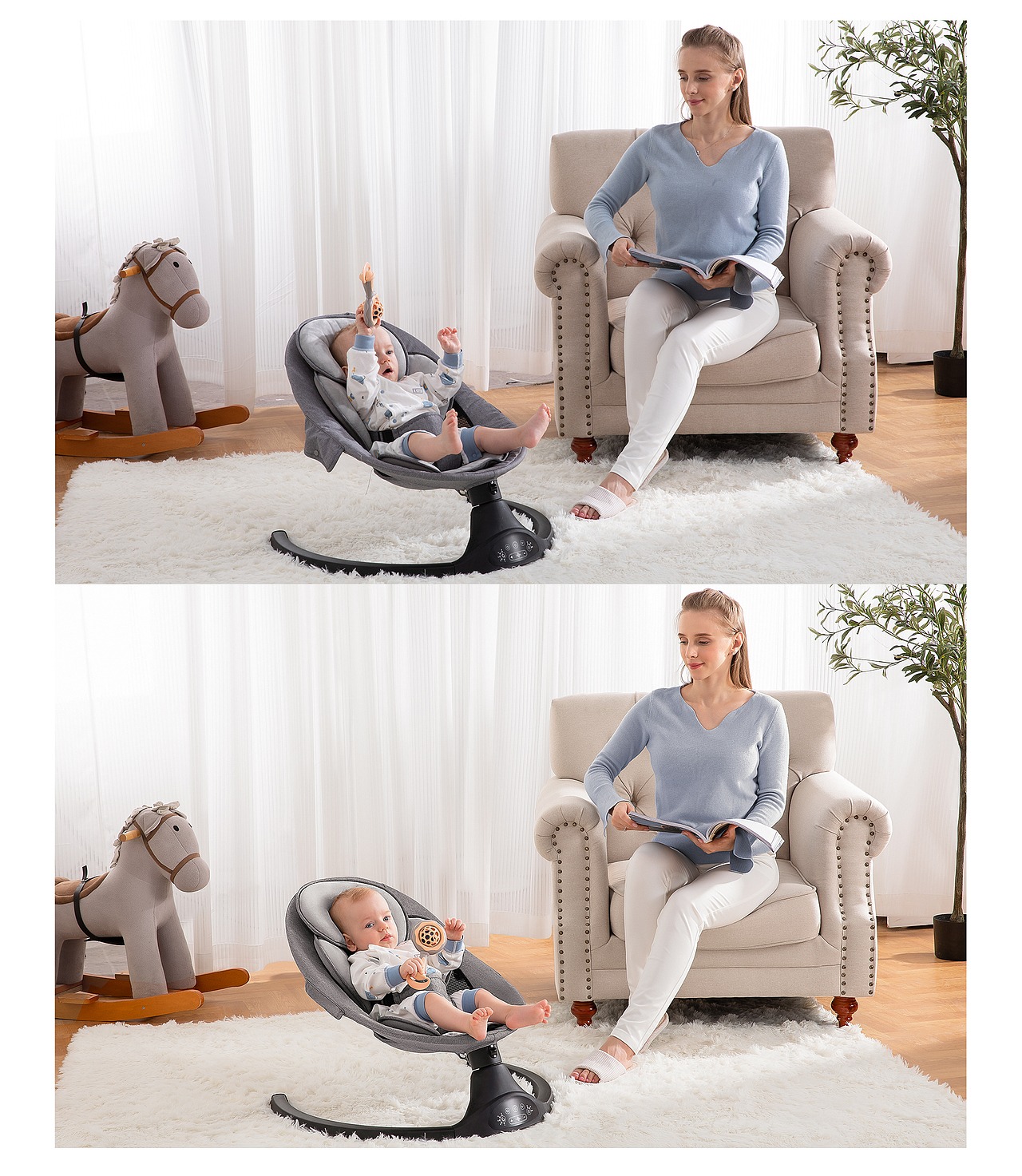 母婴儿童摇椅（修图对比图）