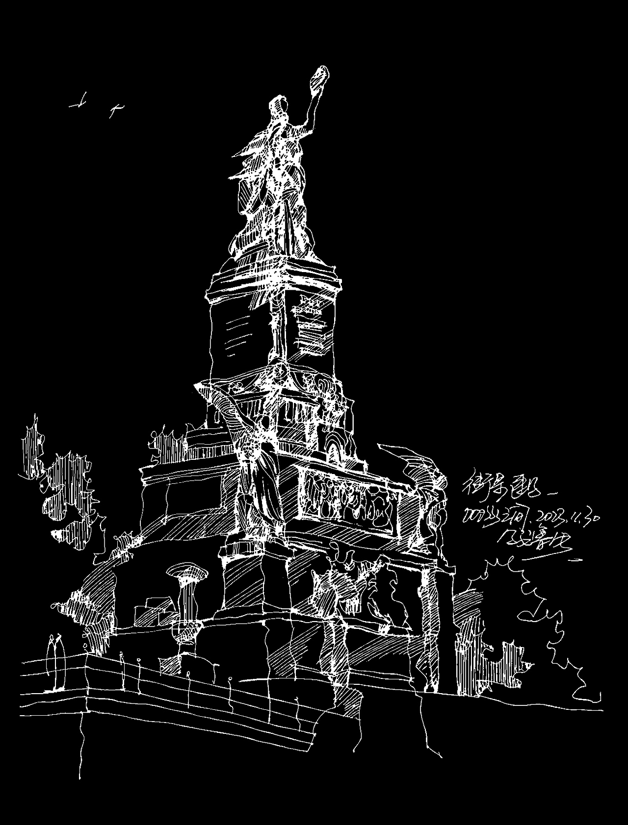 在这个瞬息万变的世界里，有一种艺术形式能够捕捉时间和空间的精髓，那就是建筑速写。它不仅是对建筑外观的简单描绘，更是对文化、历史和人类智慧的深刻表达。