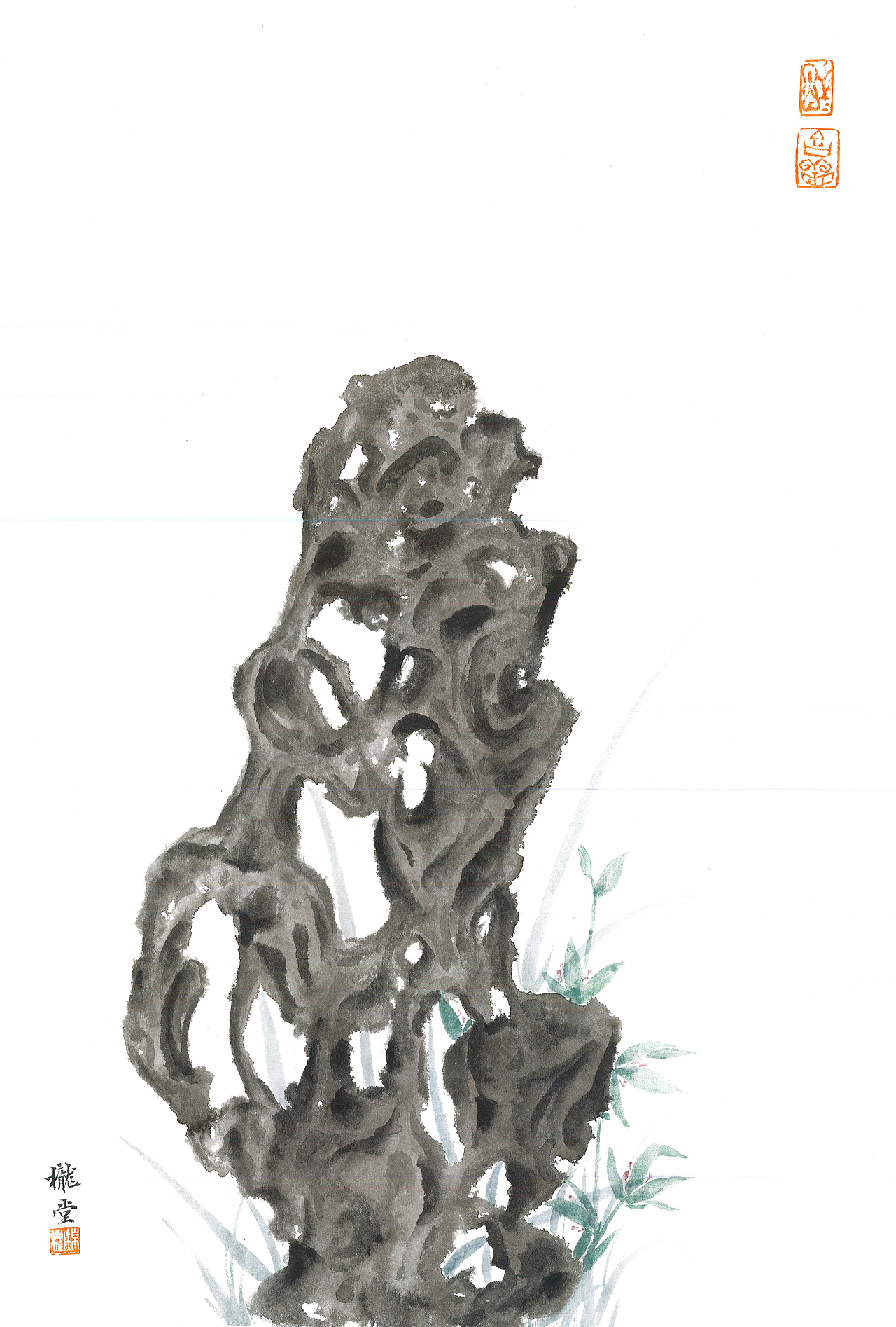 古典-现代”对话:刘锦程水墨画中的太湖石哲学探析(图ZMzY2NDMxMDQ4) - 绘画 - 站酷设计师九四无影无踪原创素材 - 站酷ZCOOL