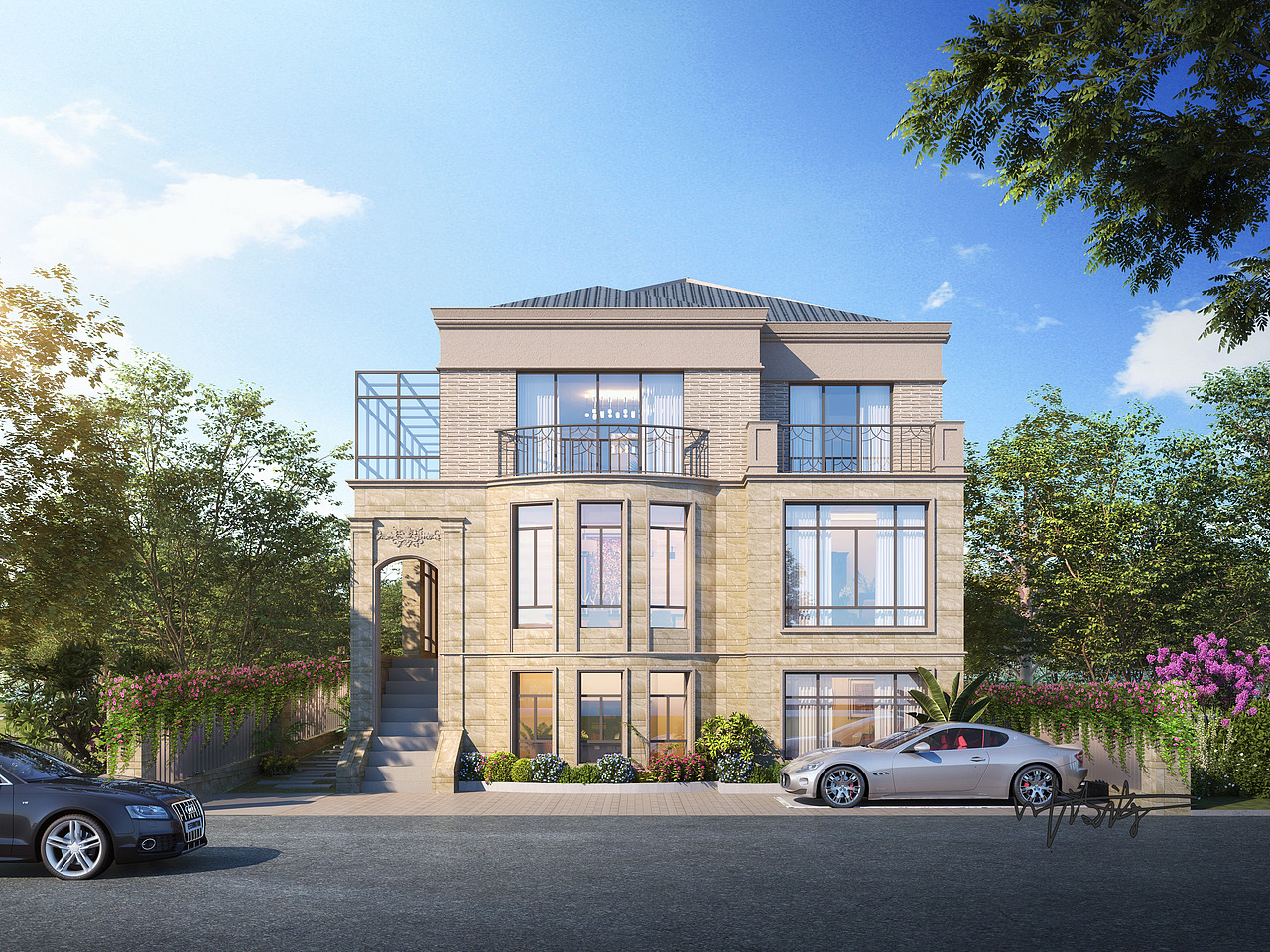 室外效果图|别墅外观