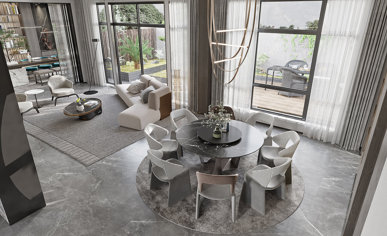 现代黑白灰别墅