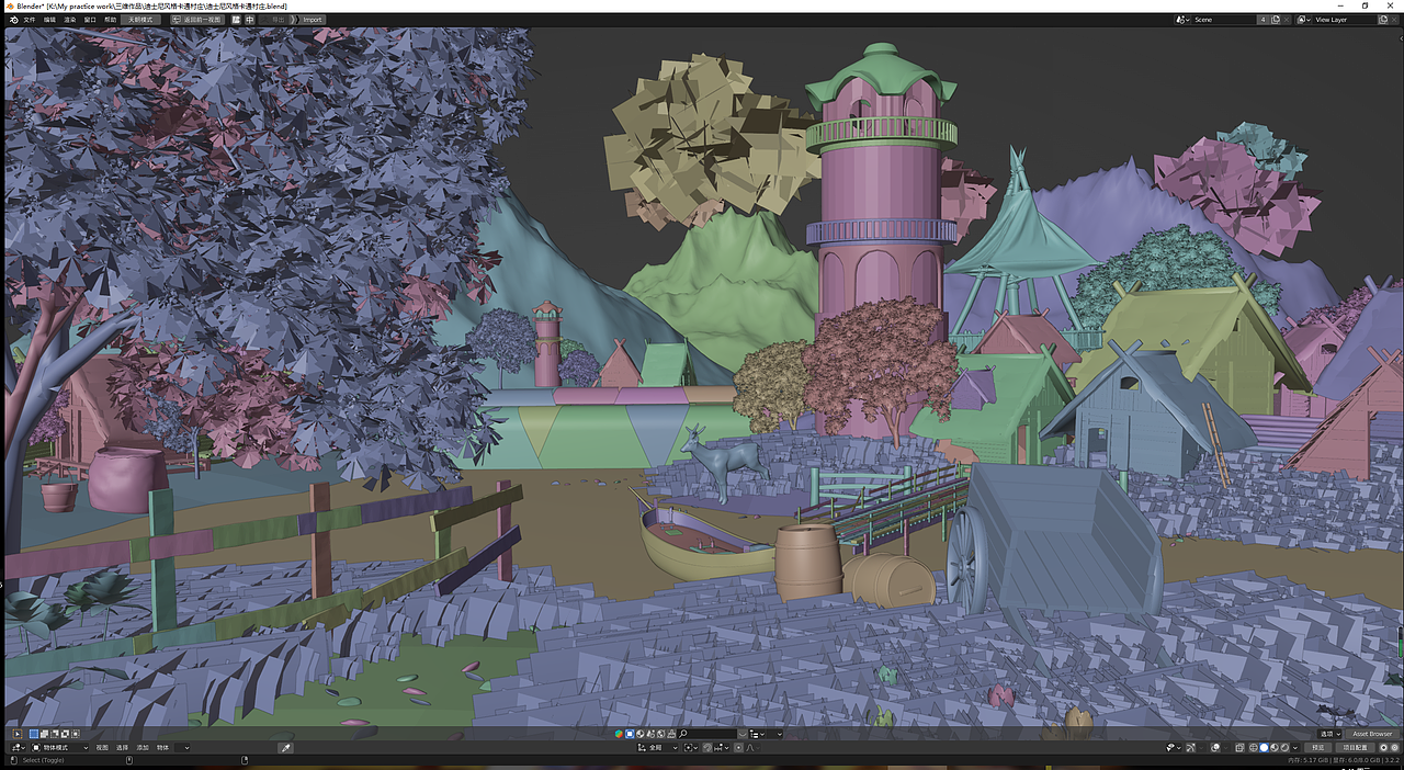 《迪士尼村庄》Blender卡通风格场景搭建（图ZMzIyNTU2MjY4） - 场景 - 站酷设计师小名爱设计原创素材 - 站酷ZCOOL