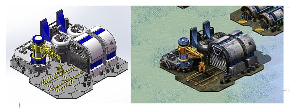 红警2盟军建造厂复刻-高还原度机械模型-SolidWorks