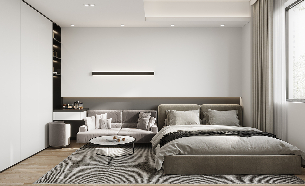 深圳如愿设计:现代简约简洁实用的布置,生活美好舒适
