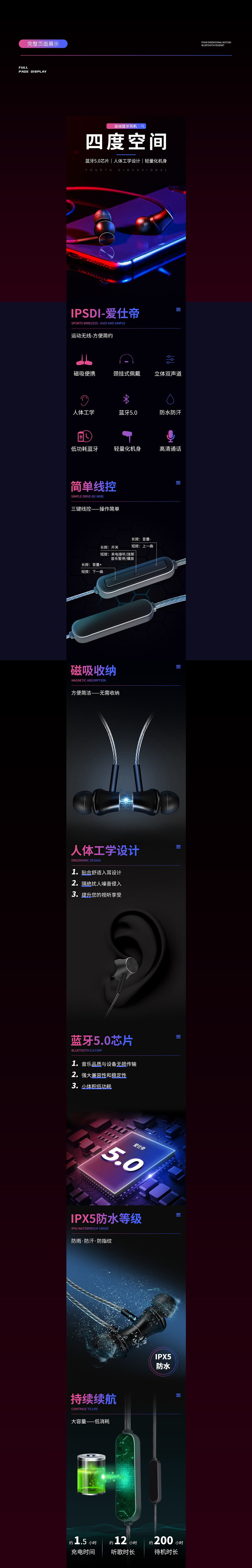 运动蓝牙耳机详情（图ZMzQ1MTE3OTc2） - 电商 - 站酷设计师胡炸原创素材 - 站酷ZCOOL