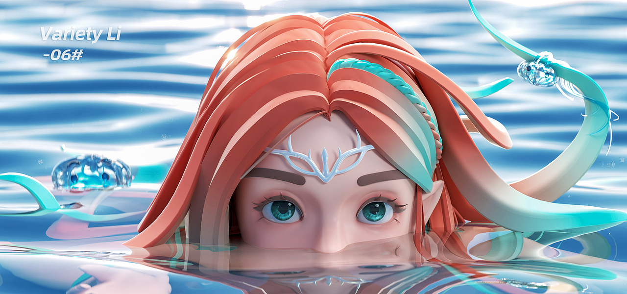 角色/场景建模渲染《水之女神》