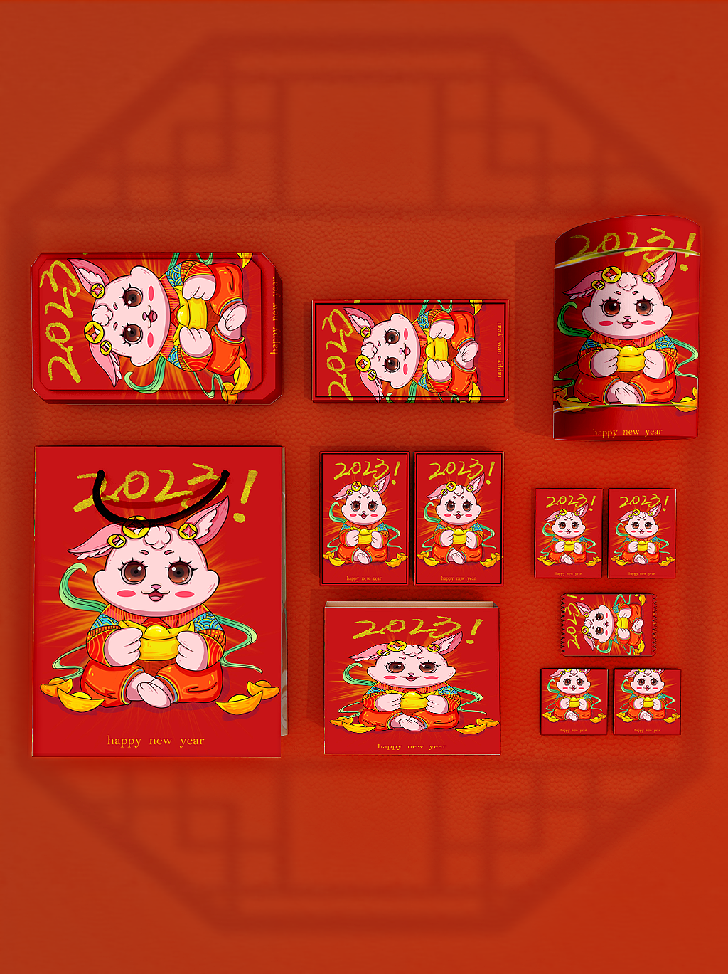 兔年国潮插画设计（图ZMzEzOTM2NzY0） - 商业插画 - 站酷设计师木拉古原创素材 - 站酷ZCOOL
