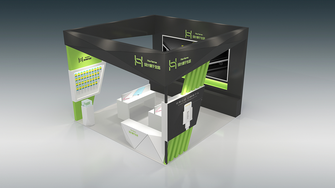 36平 三面开 展台展厅设计