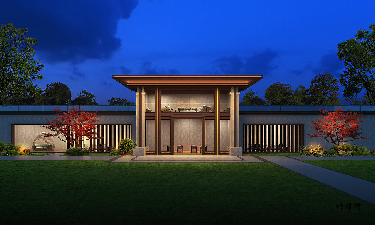 室外效果图|庭院设计