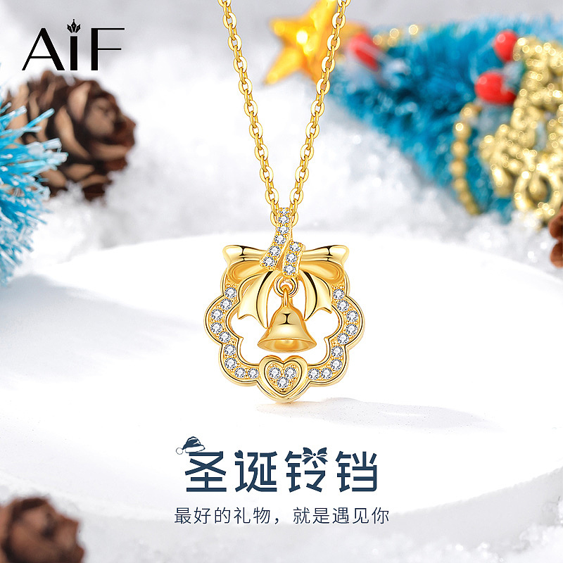 珠宝首饰银饰-圣诞铃铛项链详情主图