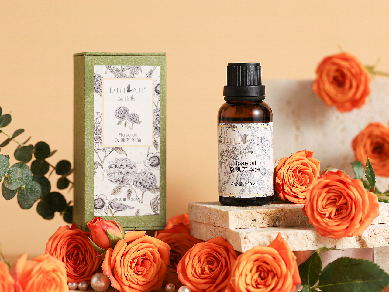 缔花集 玫瑰芳华精油（图ZMzYwMjUzNTQ4） - 产品摄影 - 站酷设计师马思诺原创素材 - 站酷ZCOOL