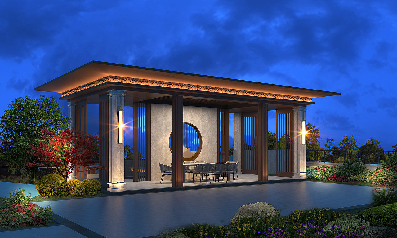 室外效果图|庭院设计