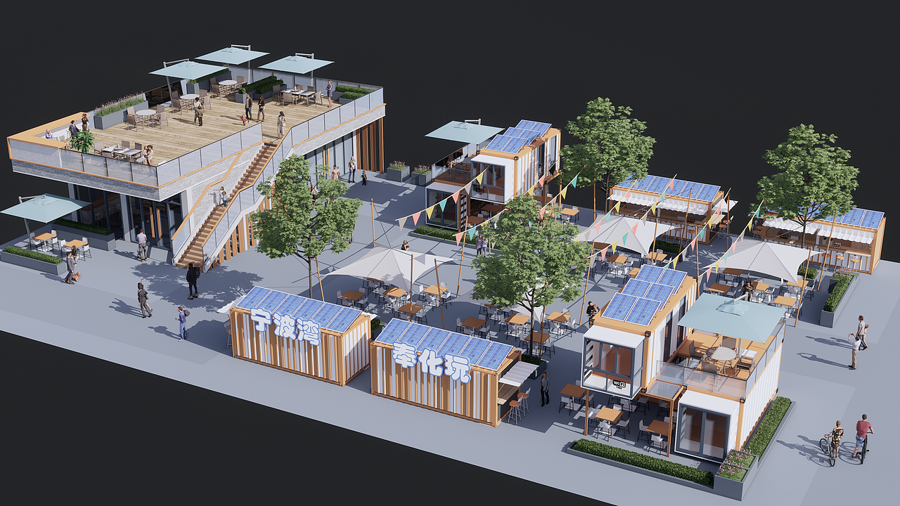 Enscape-宁波奉化天妃湖滨海商业街