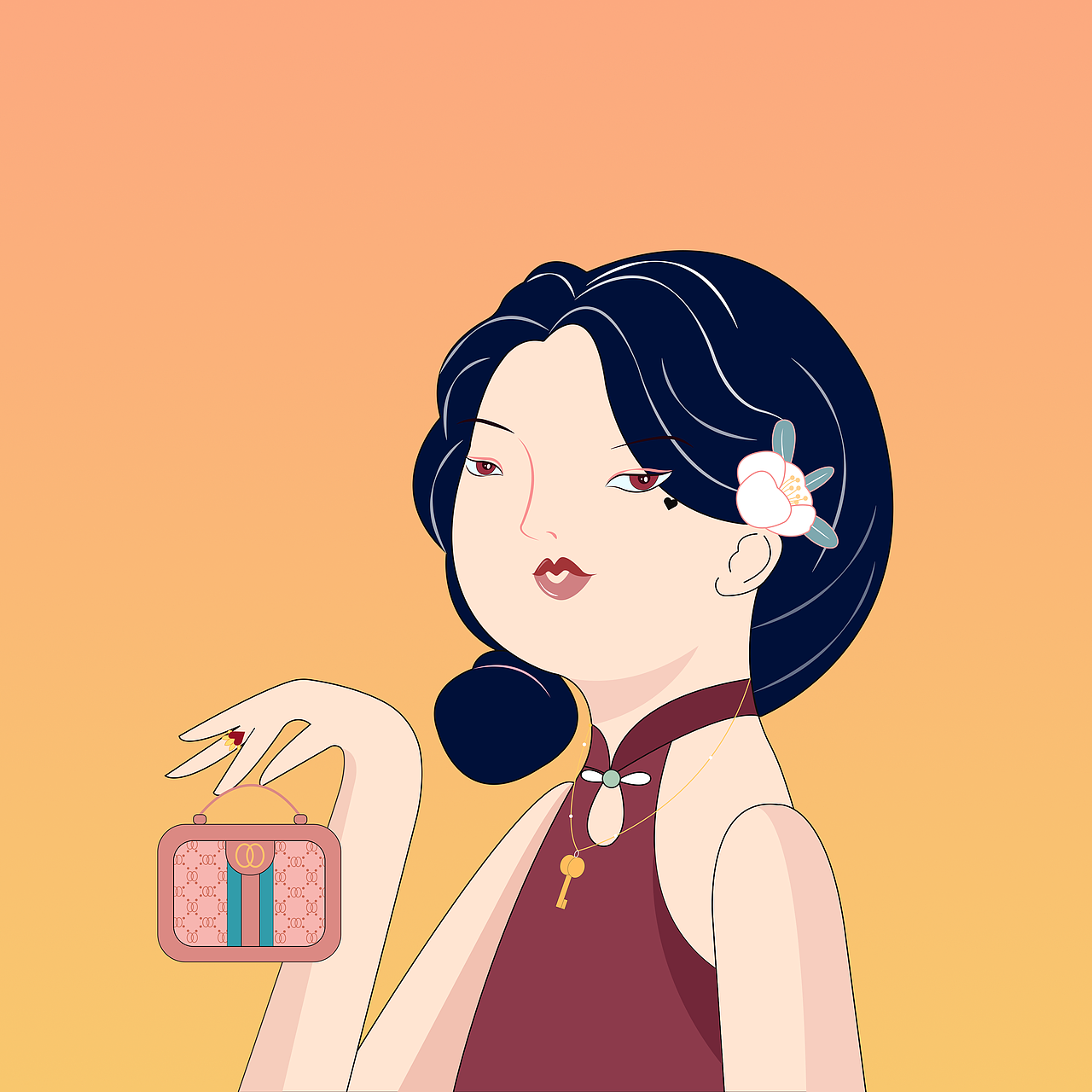 民国少女NFT（图ZMzAyNTY3MzQ0） - 创作习作 - 站酷设计师爱谷穗的猫原创素材 - 站酷ZCOOL