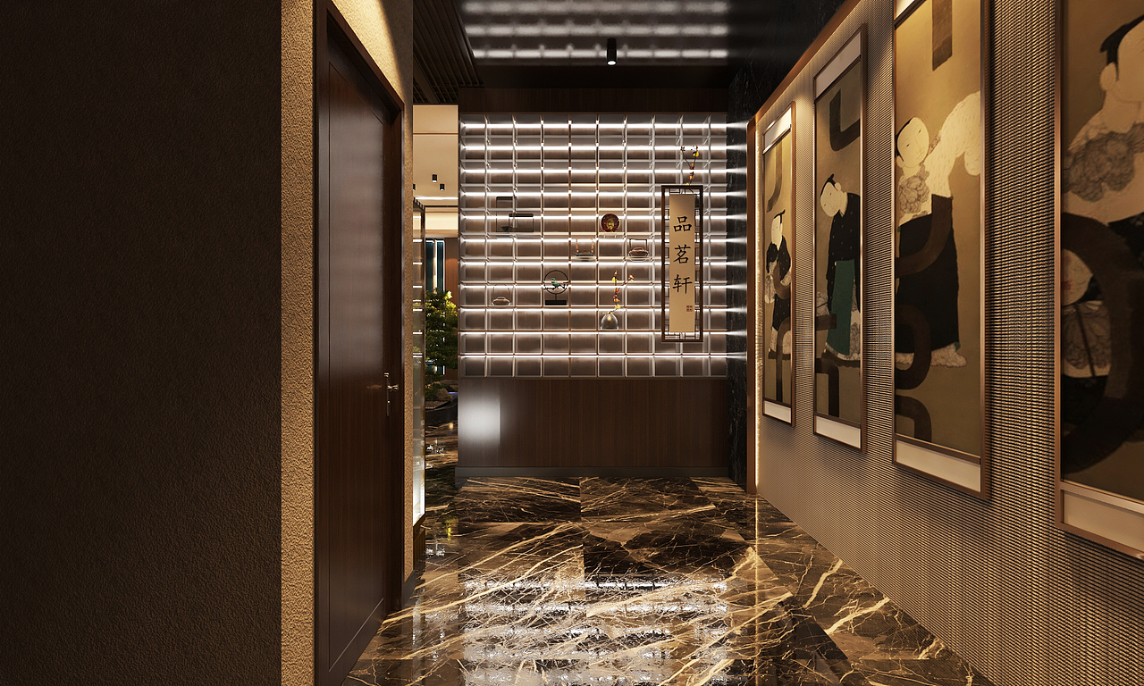 阿召原创设计 曼城-品茗轩//暗系新中式茶饮空间/会馆