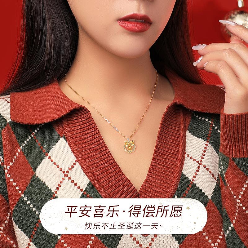 珠宝首饰银饰-圣诞铃铛项链详情主图