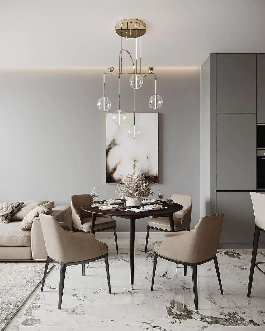 现代极简公寓 大理石的高级感