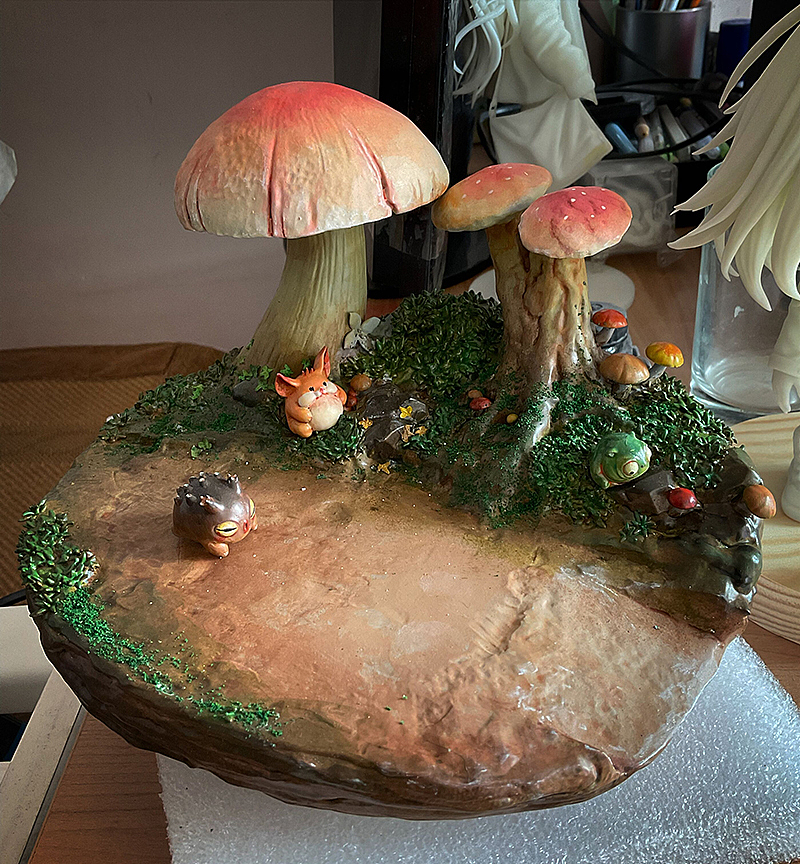 整体地台的涂装就完成了。