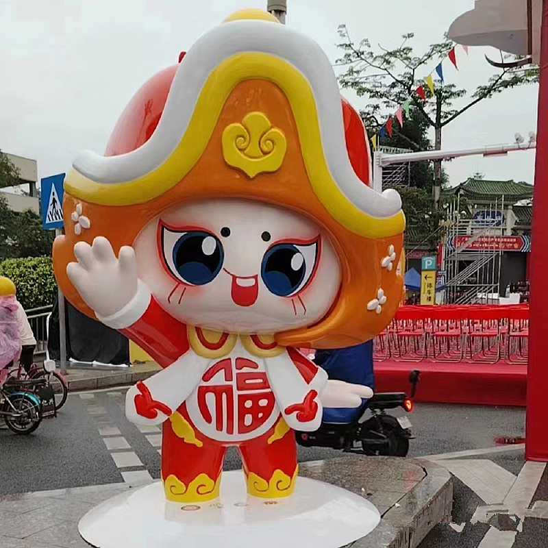 鸭鸭鸭“玻璃钢卡通人物造型雕塑商业美陈IP吉祥物雕像