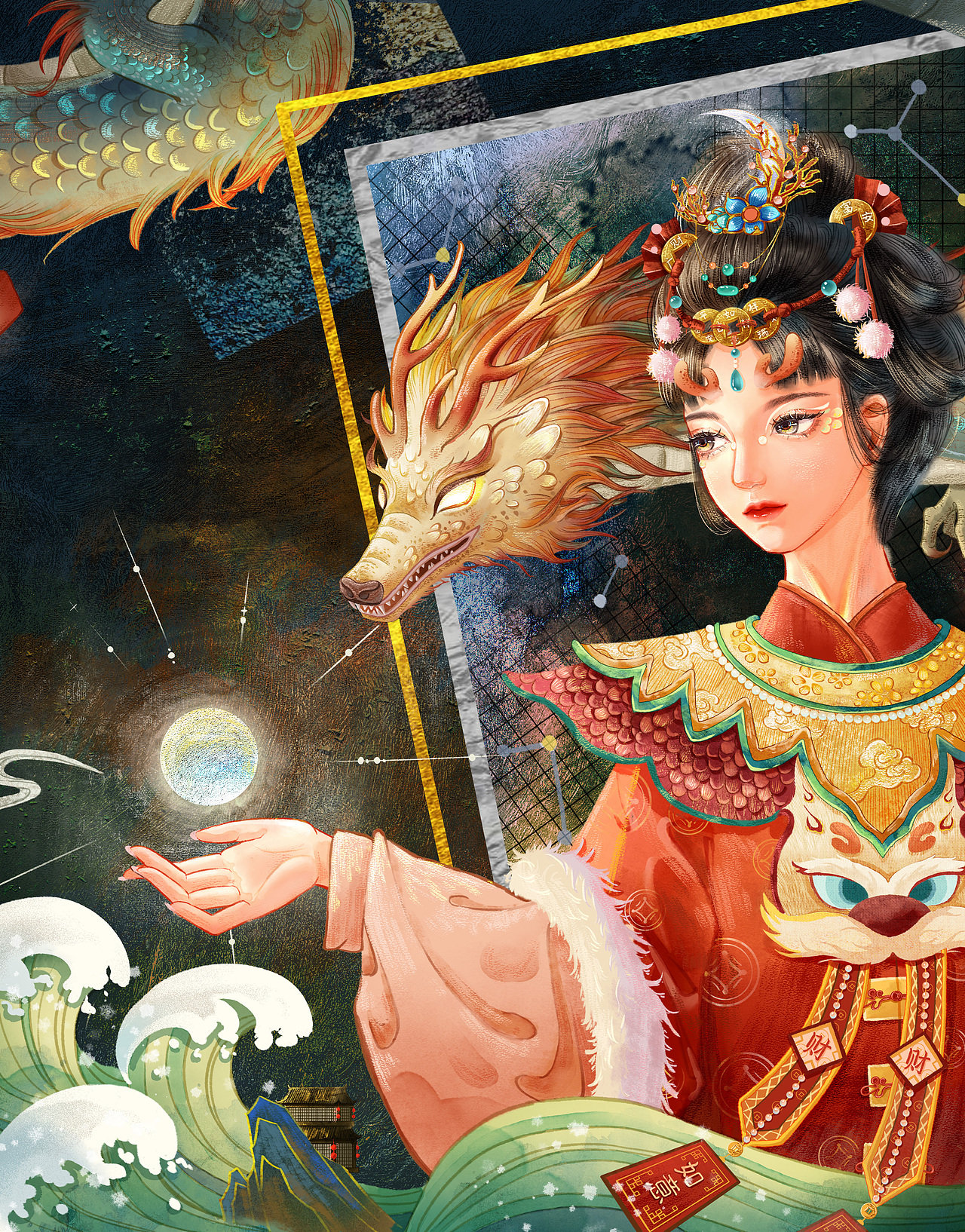 龙年贺岁--龙女送财图