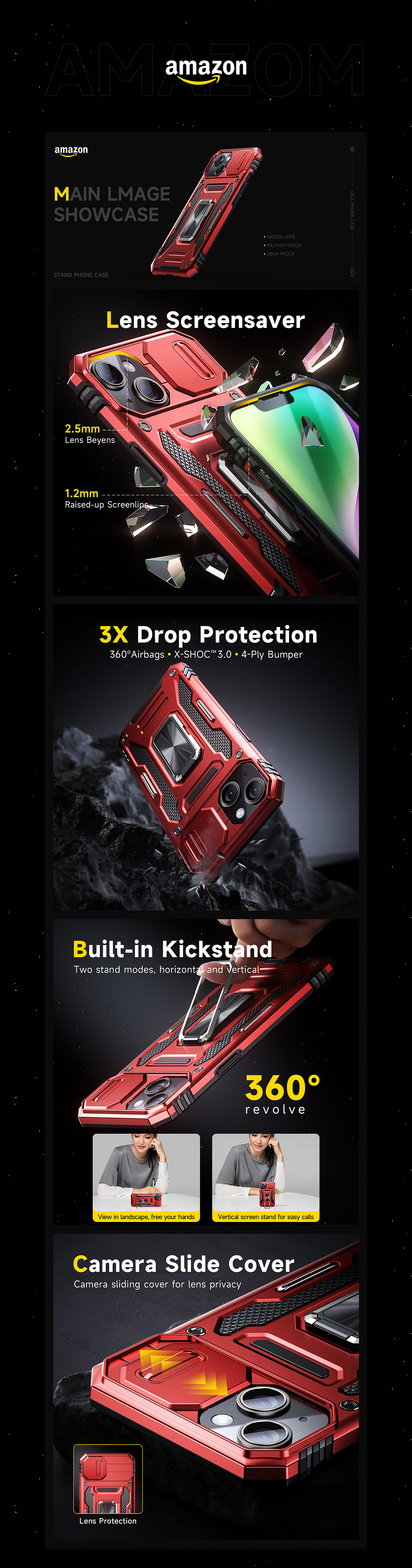 亚马逊手机壳&Mate60RS保时捷手机壳&烘干机详情页