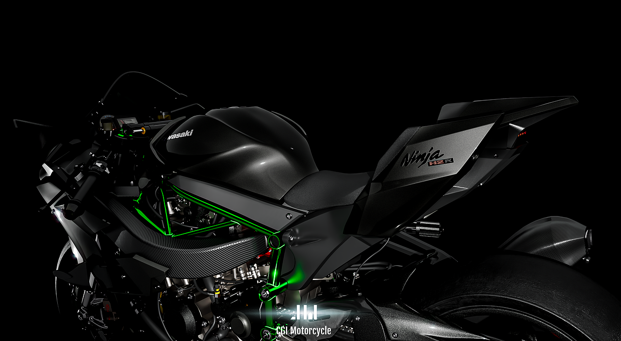 Kawasaki H2R - Full CG（圖ZMzE0MzE1MDAw） - 機械/交通 - 站酷設(shè)計師willkinggniklliw原創(chuàng)素材 - 站酷ZCOOL
