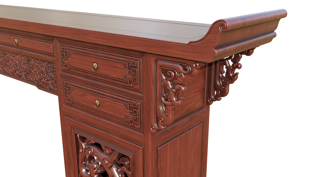 №347中式条案建模渲染教程（图ZMzQxNDEyNTIw） - 生活用品 - 站酷设计师古色谷香原创素材 - 站酷ZCOOL