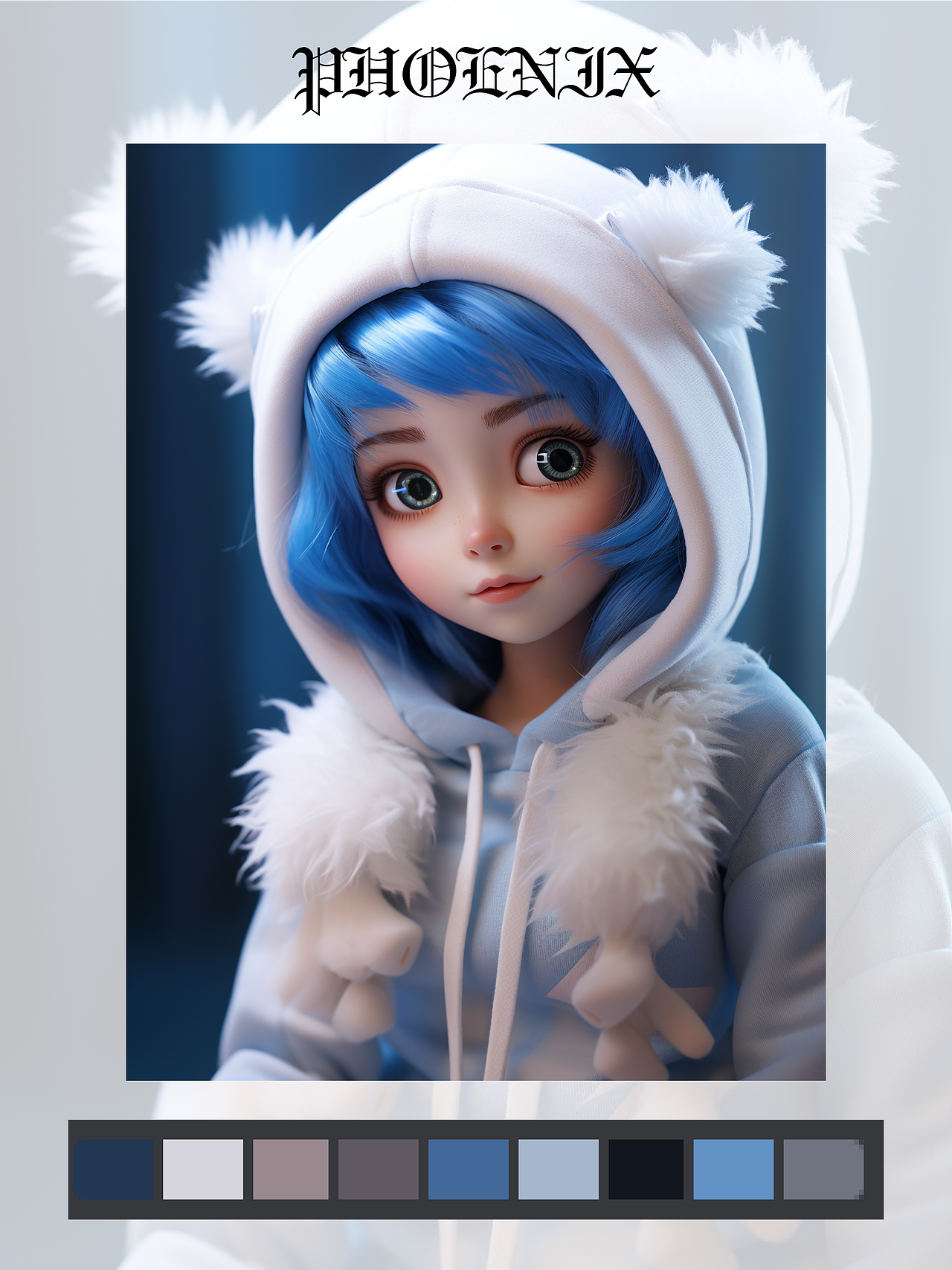 生肖主题连帽衫娃娃服装设计(女孩)