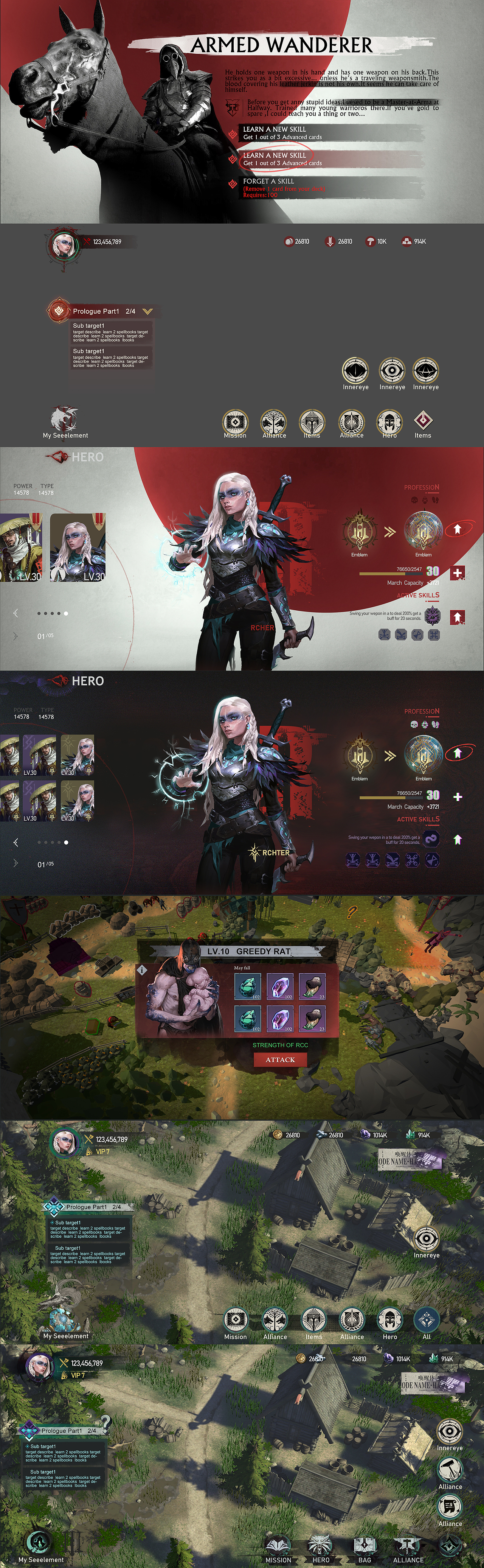 猎魔人题材RPG+SLG 风格化概念设计稿（图ZMzQzMjIyMDQw） - 游戏UI - 站酷设计师AnitaGT原创素材 - 站酷ZCOOL
