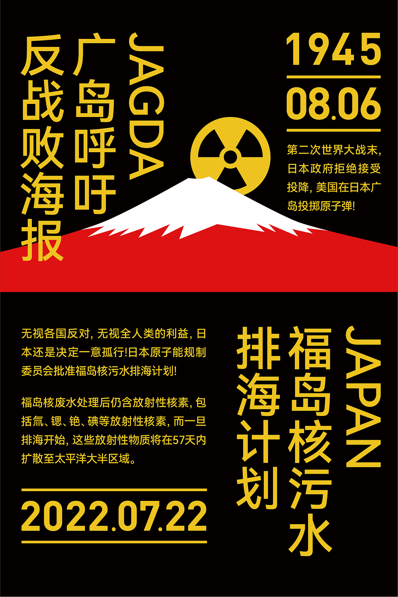 反对福岛核废水海报