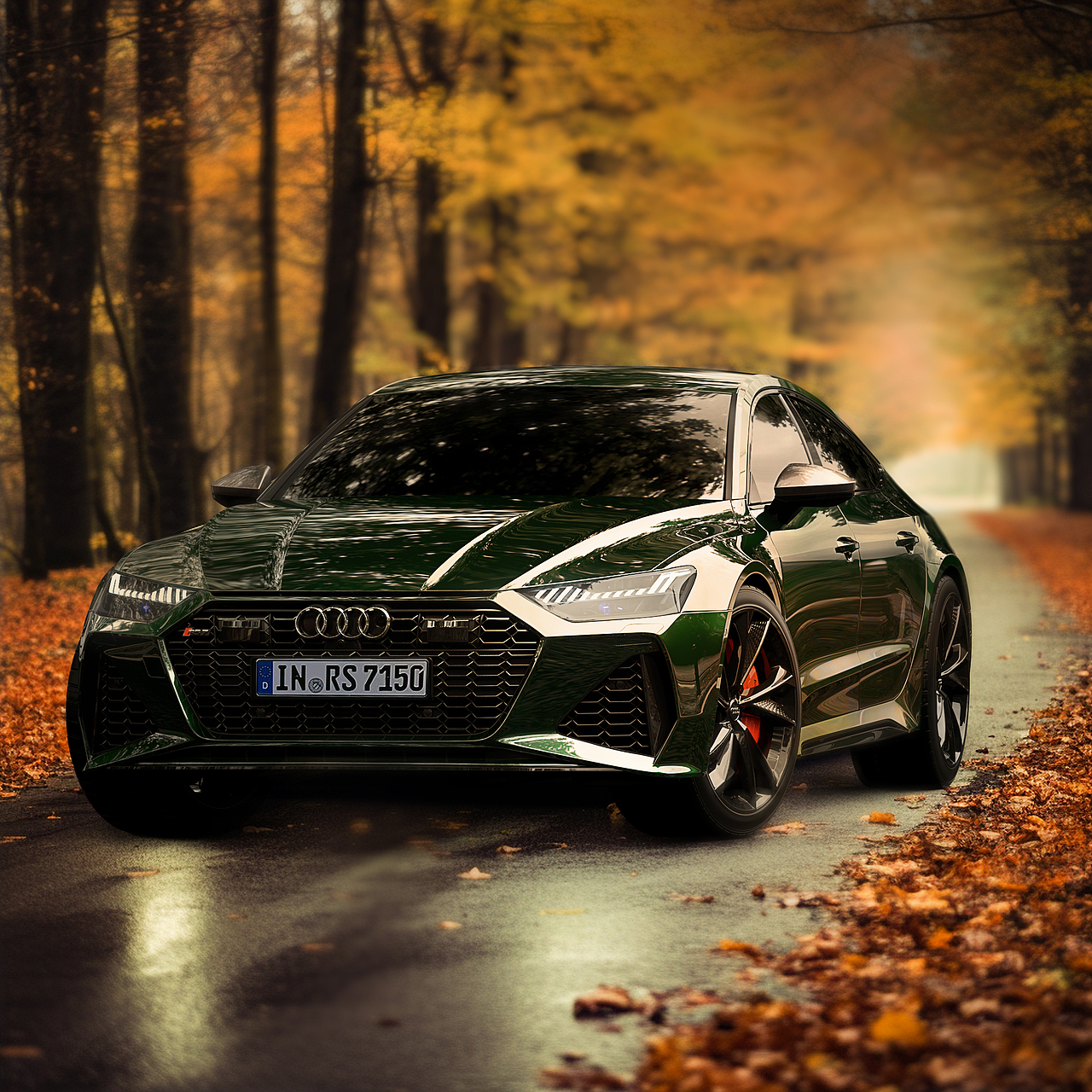 汽车CGI渲染 |Audi RS7_秋日🍁&户外夜景篇（图ZMzU2MTg5MTI4） - 机械/交通 - 站酷设计师小小怂煤憨憨原创素材 - 站酷ZCOOL
