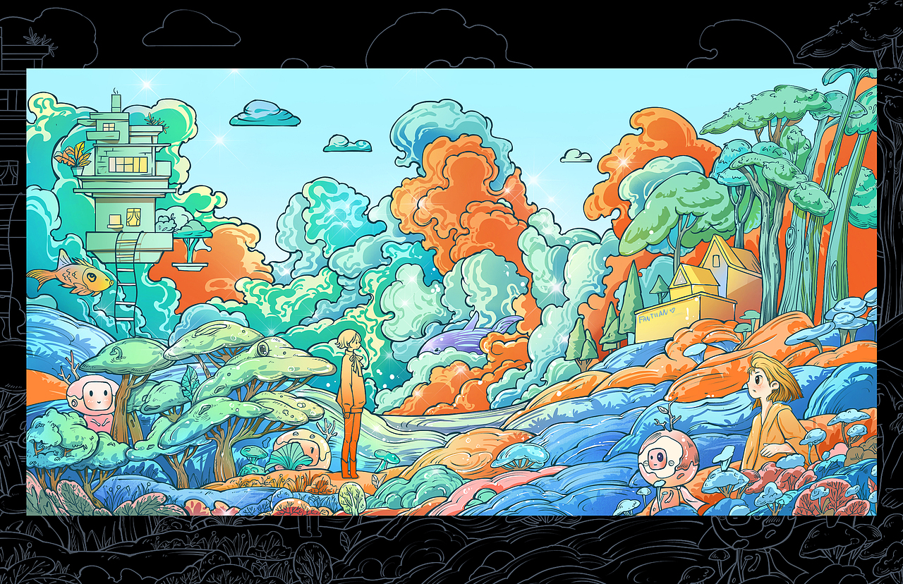 《梦境》— 寻（图ZMzUzMTI5NzYw） - 商业插画 - 站酷设计师饭团食品包装设计原创素材 - 站酷ZCOOL