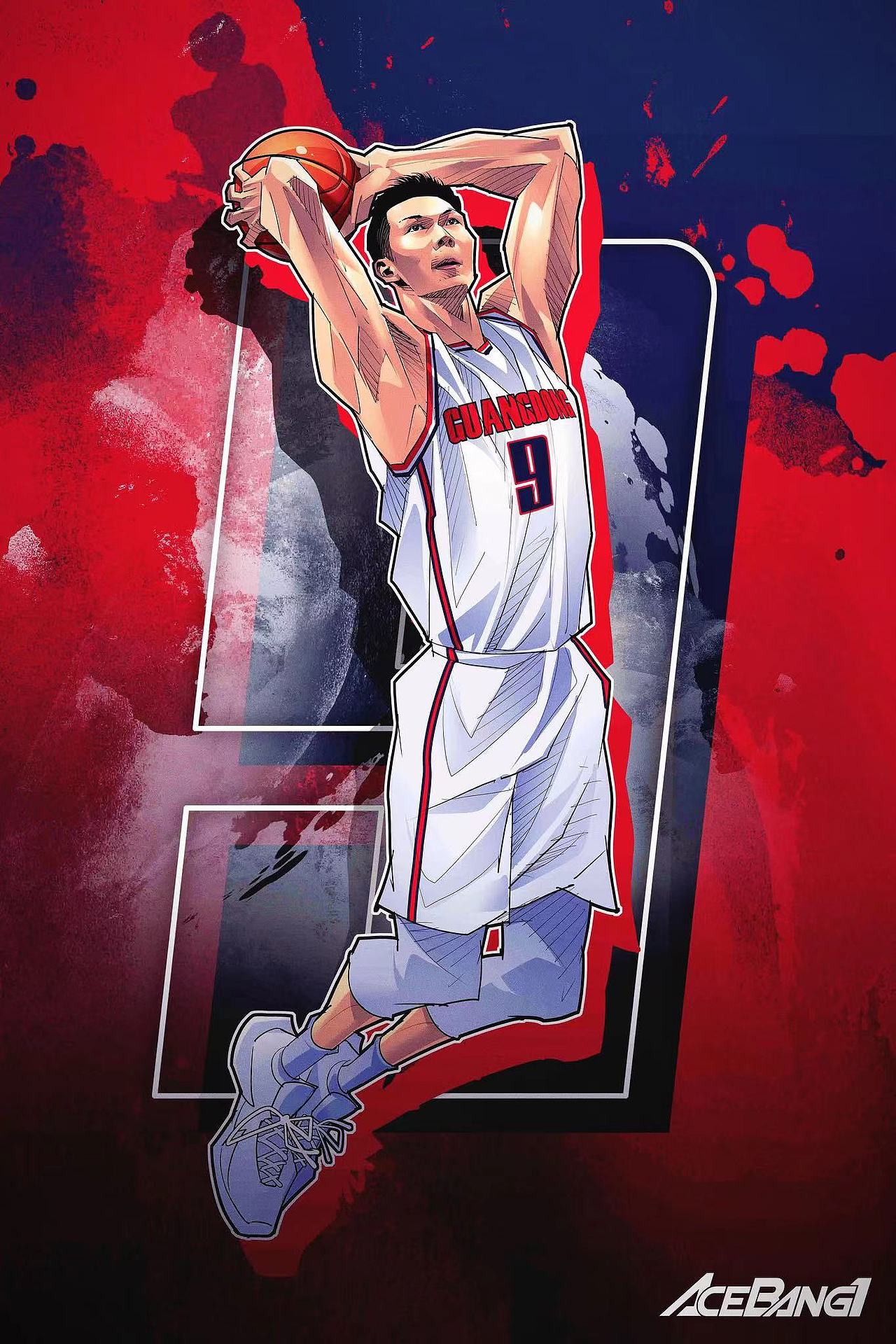 体育篮球cba广东宏远美漫插画集 易建联赵睿胡明轩徐杰