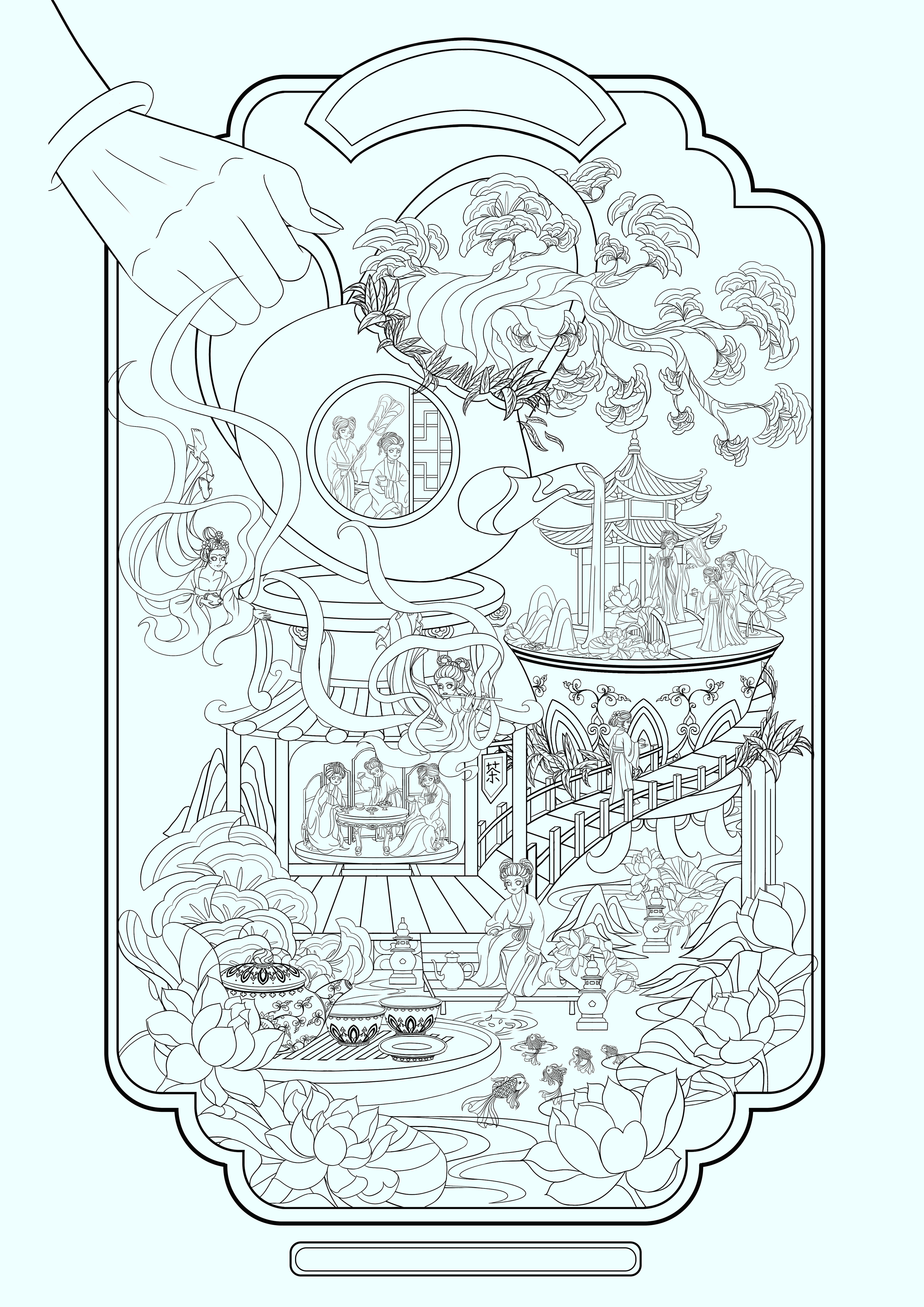 国潮包装商业插画 四季品茗