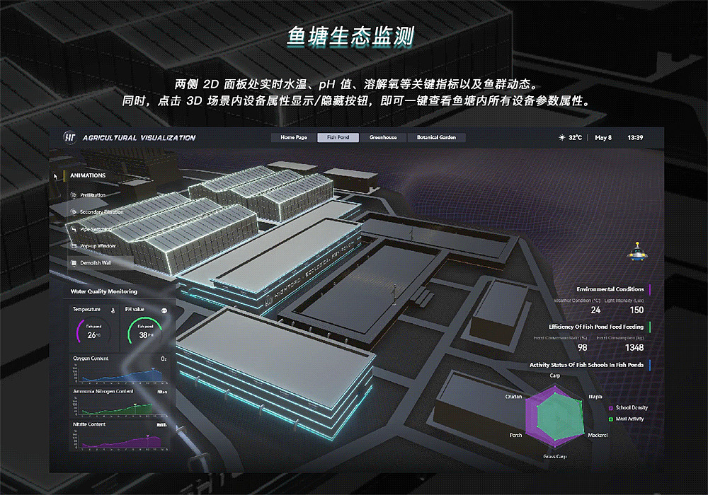 图扑智慧农业——生态鱼塘数字孪生监控（图ZMzY5NDA0ODY4） - 其他三维 - 站酷设计师图扑软件Hightopo原创素材 - 站酷ZCOOL