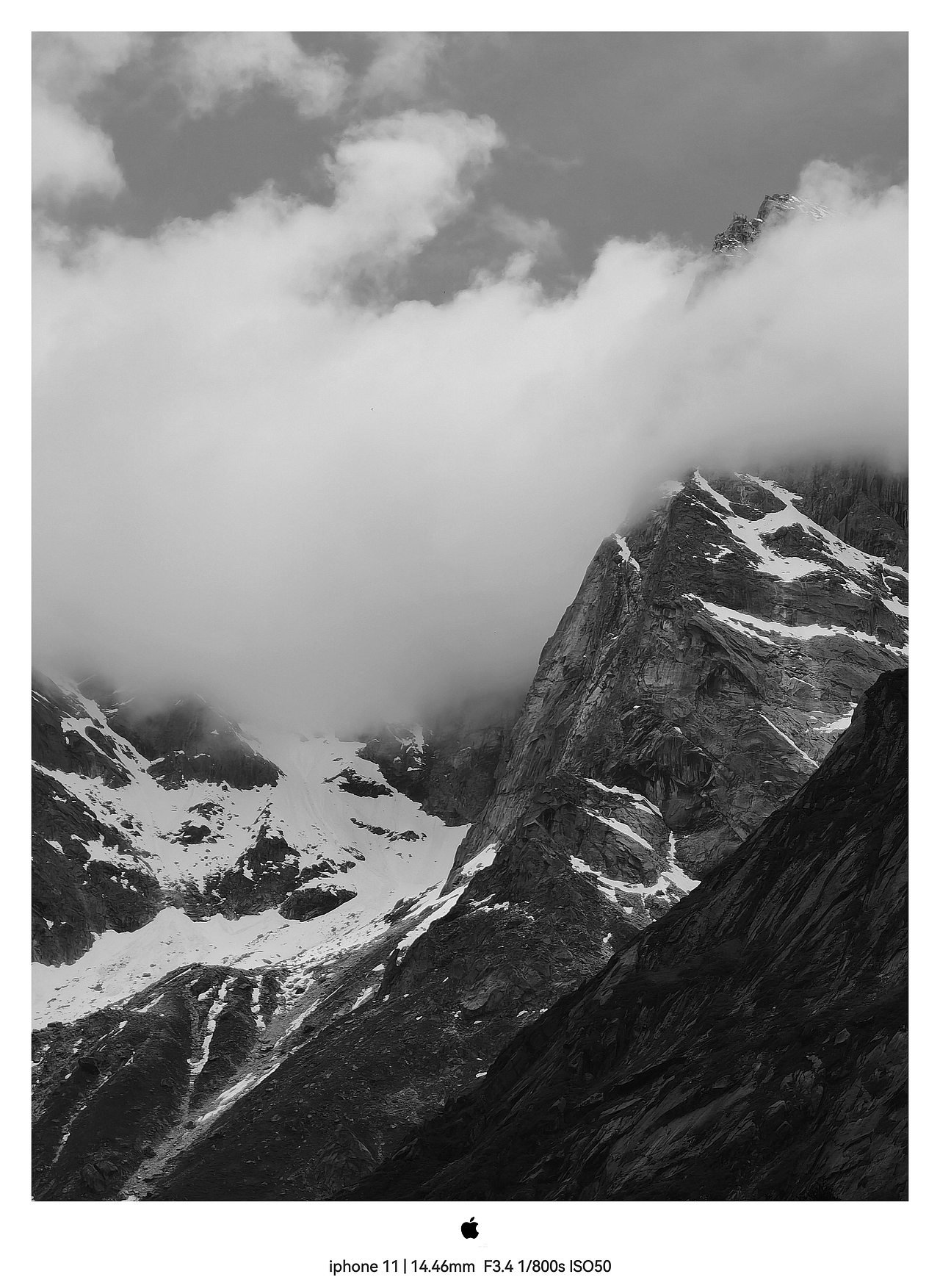 黑白摄影 雪山