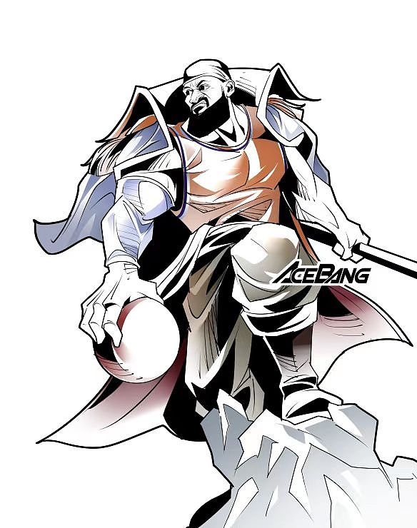 NBA湖人詹姆斯cos海贼王插画 历史得分第一人 体育篮球