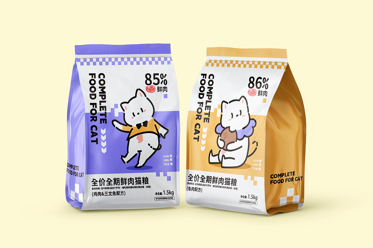 全价猫粮包装设计 宠物包装 猫罐头