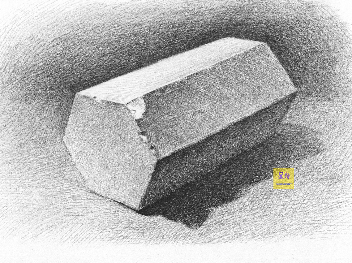 石膏几何体六棱柱素描绘画