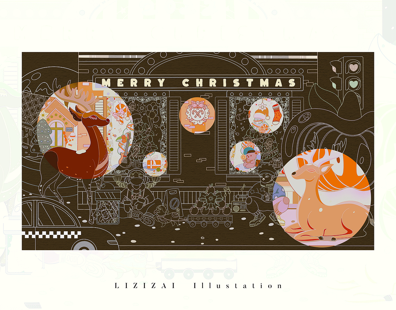 圣诞节主题海报插画礼盒包装——jingle bells