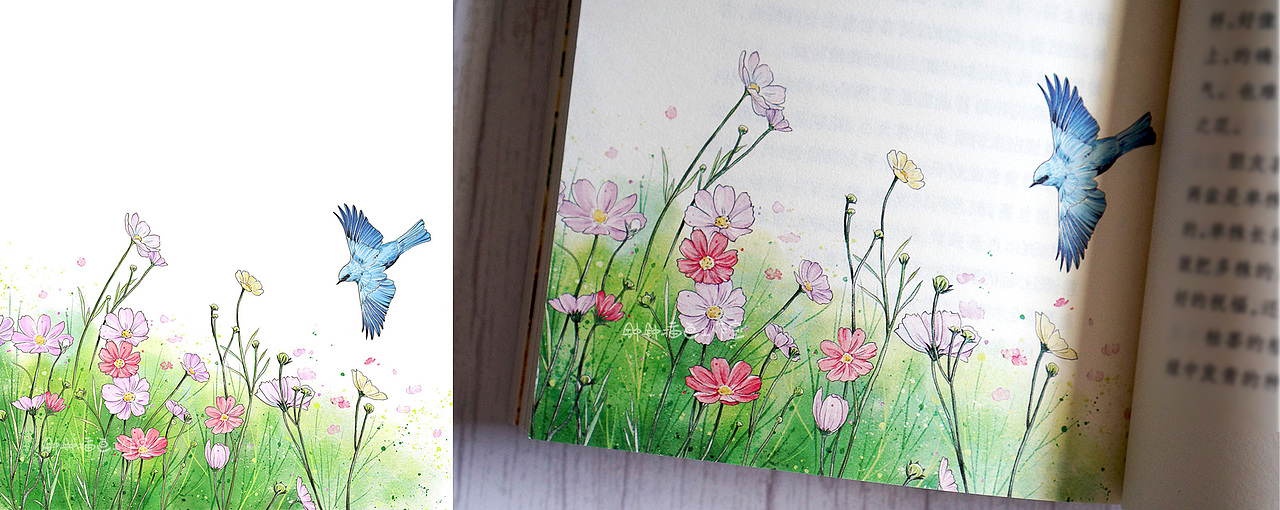 童书插画 | 《雨中的百草园》(已商用)