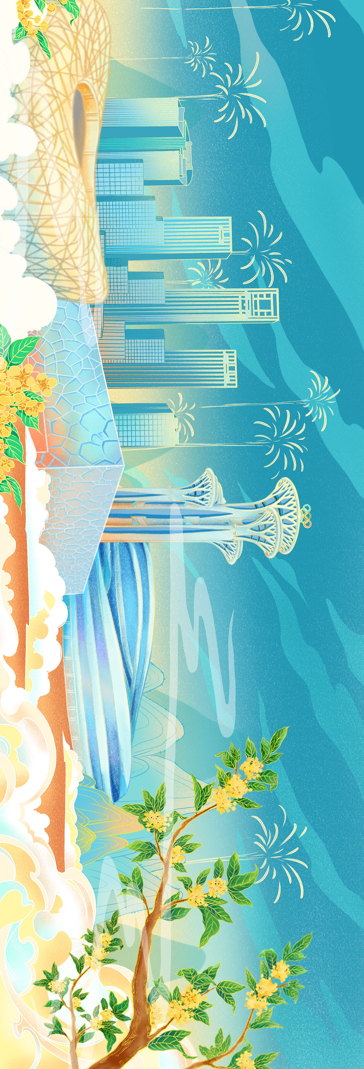 中国电影博物馆中秋活动项目插画-中秋朝阳长卷（图ZMzUxNzg0Nzk2） - 商业插画 - 站酷设计师画画的ab呀原创素材 - 站酷ZCOOL