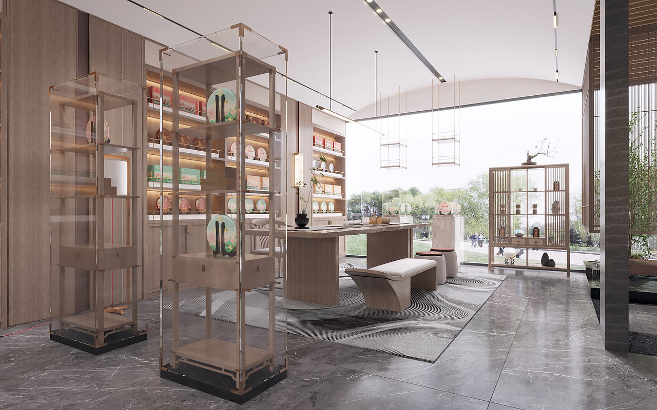 龙和信 茶空间（图ZMzQyMTMyNjA0） - 商业空间设计 - 站酷设计师QlHudesign原创素材 - 站酷ZCOOL