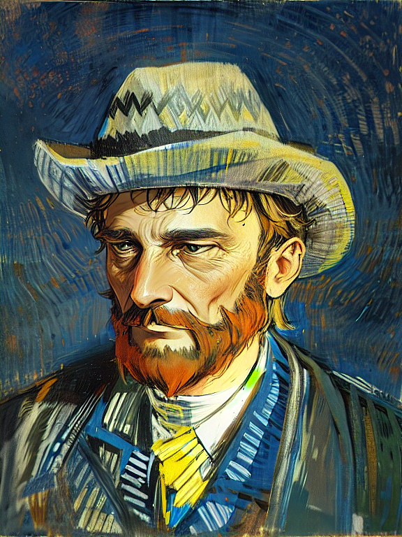 AI绘画丨梵高自画像二次创作(第二弹)